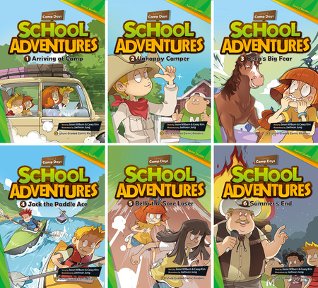 6 comics in English for children School Adventures Level 1