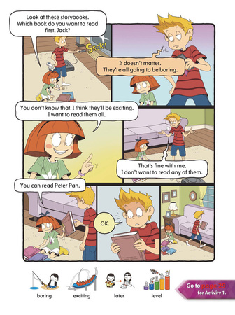 Comic In English for children School Adventures Level 2 Story 1