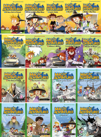 18 komiksów po angielsku dla dzieci Magic Adventures Level 1,2,3