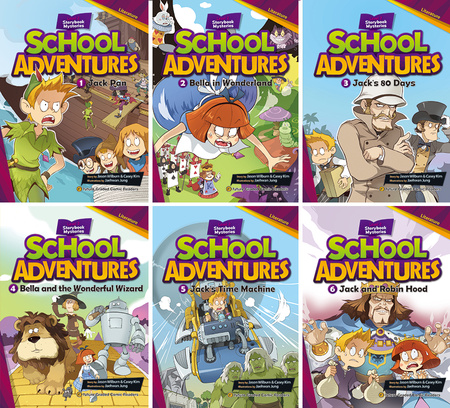 6 komiksów po angielsku dla dzieci School Adventures Level 2